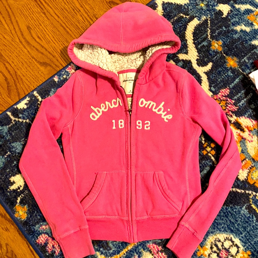 Abercrombie Kids Pink Sherpa Hoodie